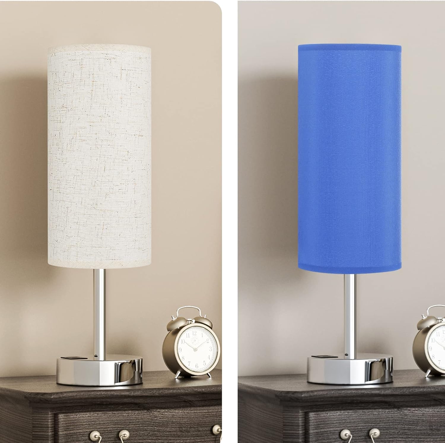 Dicoool bedside table lamps set of 2 for bedroom nightstands