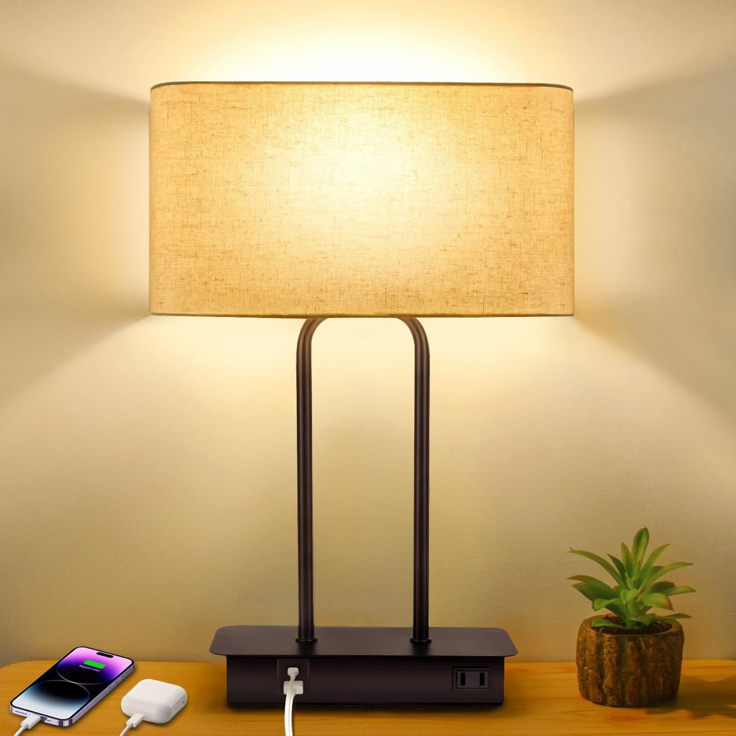 Fengarolam walnut table lamp for decorative bedroom lighting