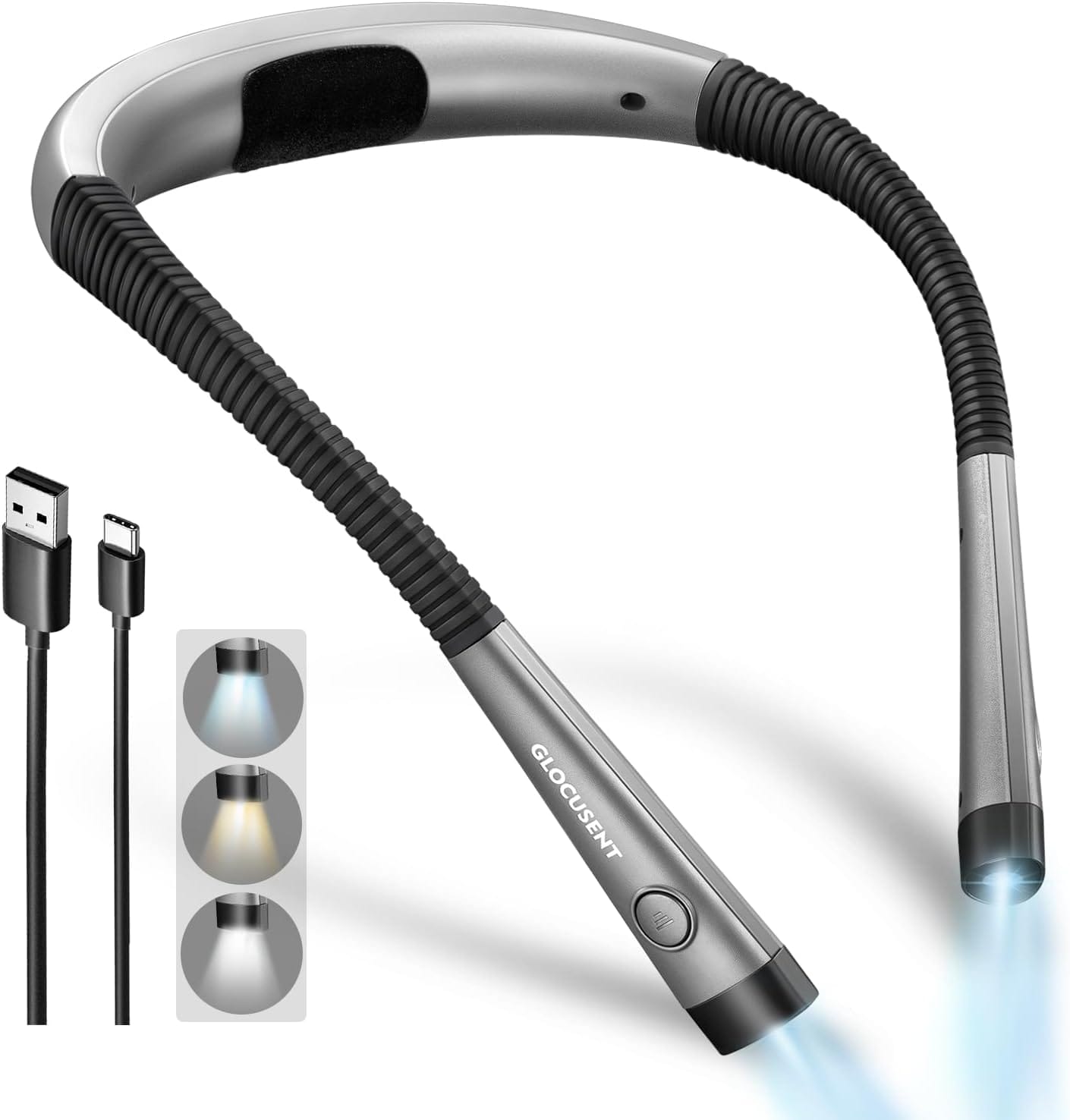 Glocusent Original LED neck reading light for reading in bed