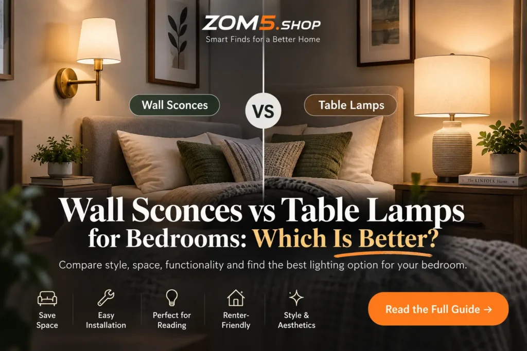 Wall sconces vs table lamps for bedrooms comparison